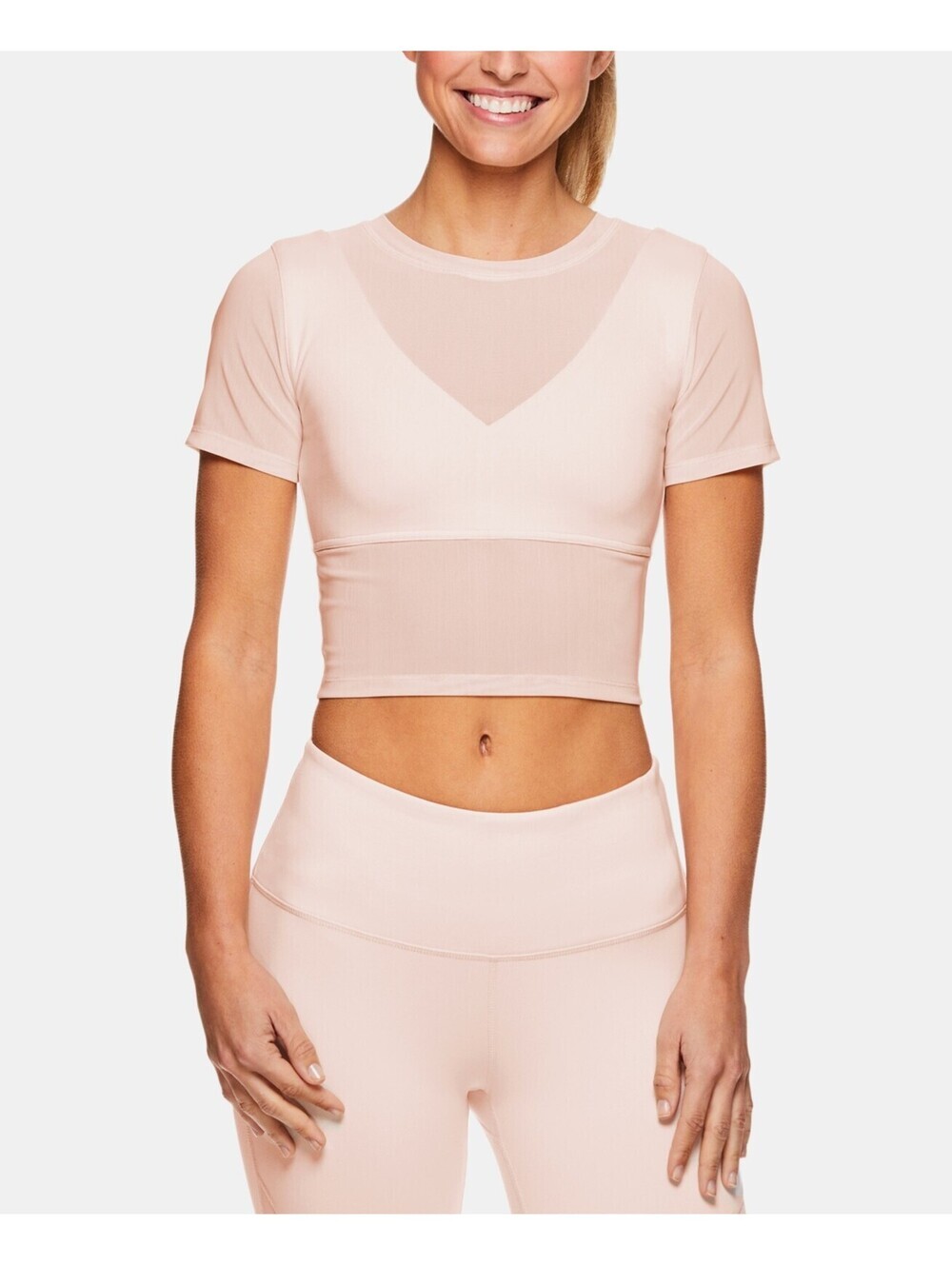 Gaiam Womens X Jessica Biel Melrose Mesh Medium-Impact Sports Bra Cropped Top M